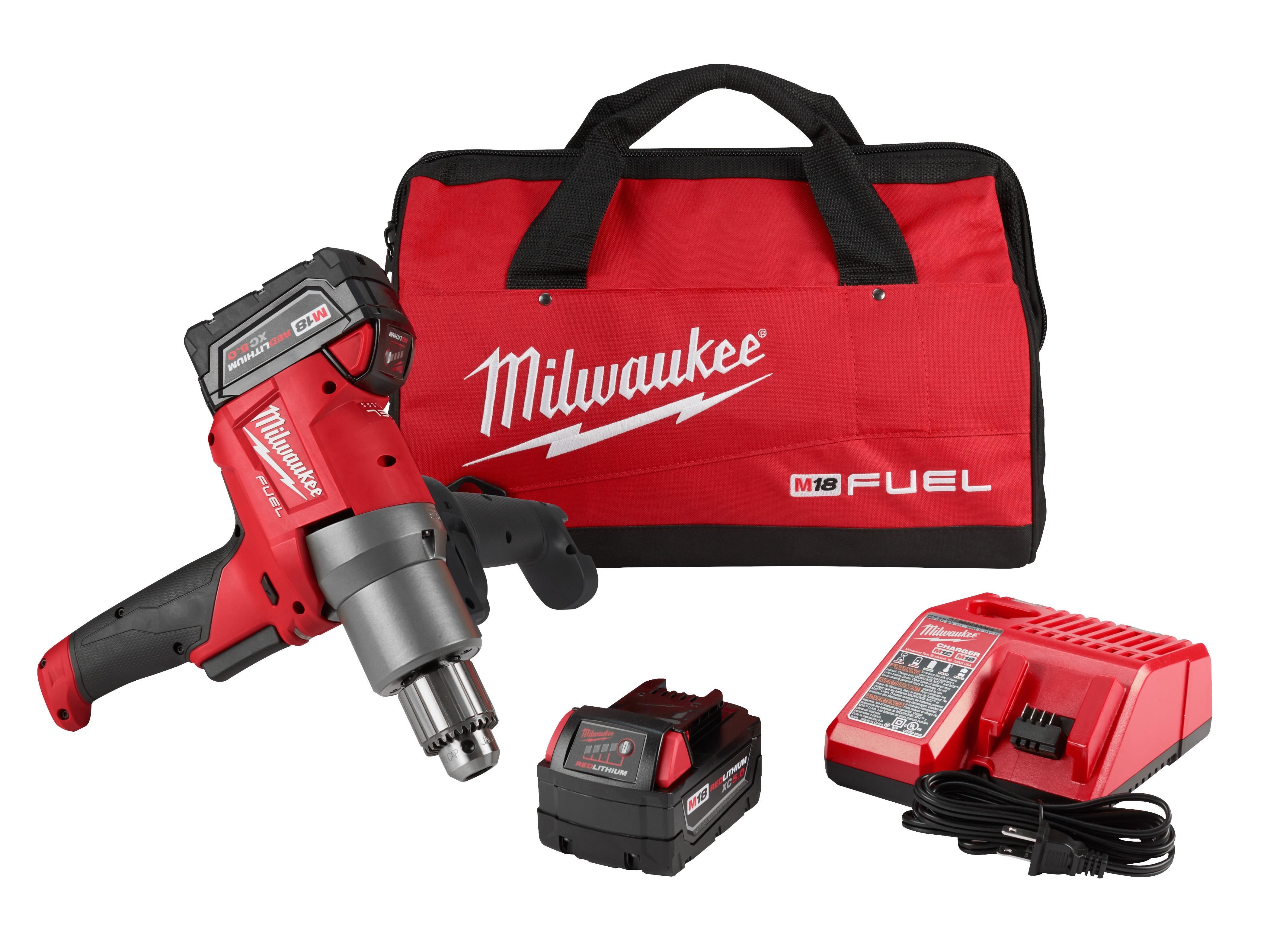 Milwaukee® M18 FUEL™ 2810-22 Cordless Mud Mixer Kit With 180 deg Handle