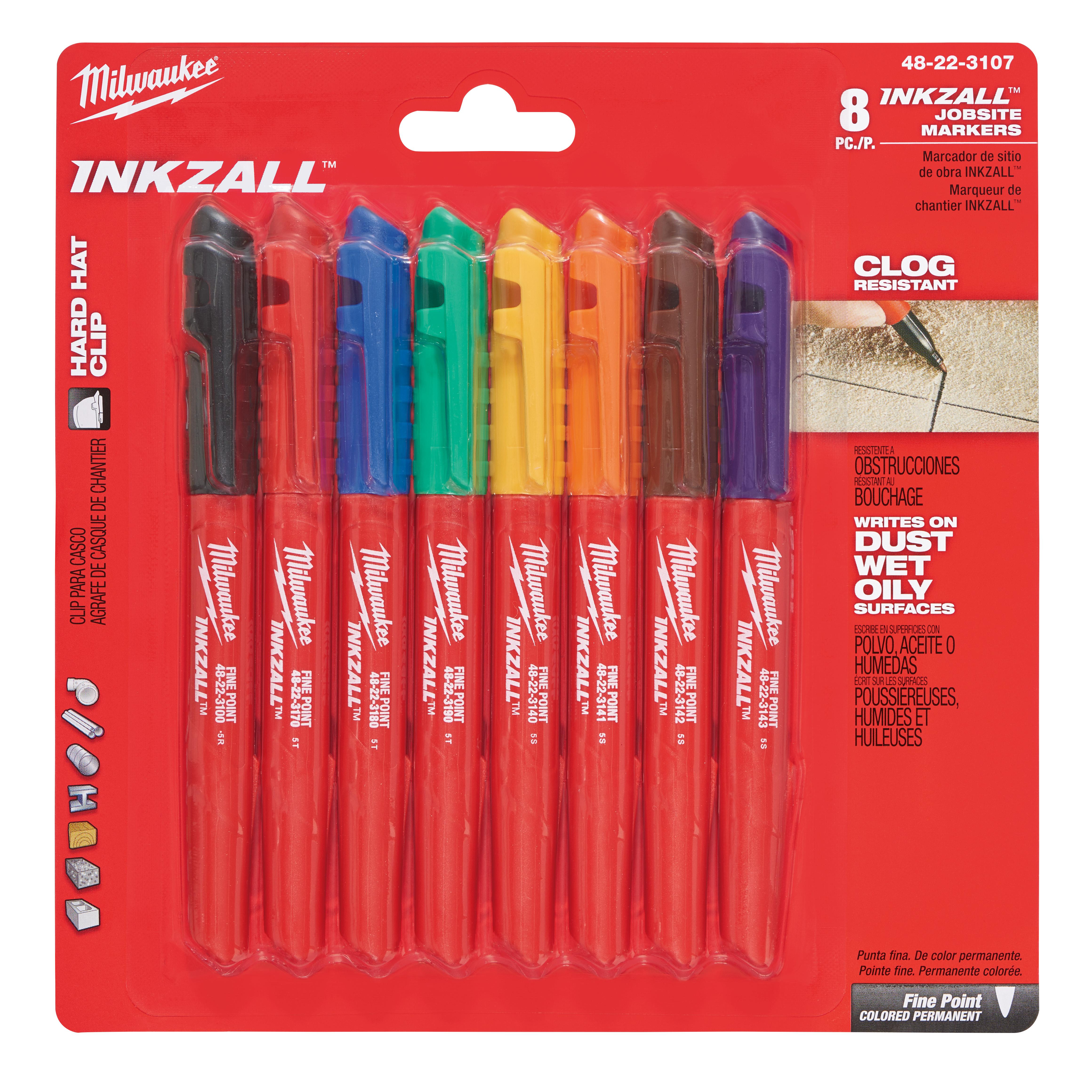 Milwaukee® 48-22-3107 Point Marker, Chisel/Fine Tip, Plastic, Black/Blue/Brown/Green/Orange/Purple/Red/Yellow