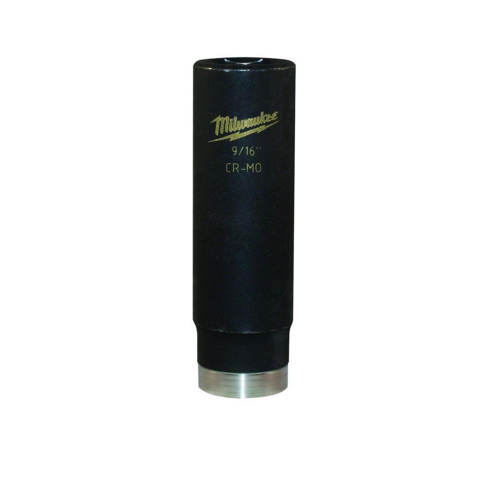 Milwaukee® SHOCKWAVE™ 49-66-4464 Deep Well Thinwall Impact Socket, 1/2 in Square Drive, 9/16 in Impact Socket, 6 Points