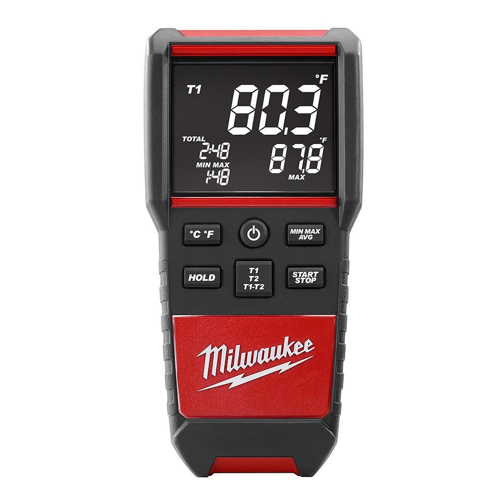 Milwaukee® 2270-20 Type K Digital Contact Temperature Meter, -328 to 2500 deg F, 0.1% Reading Accuracy, AA Battery