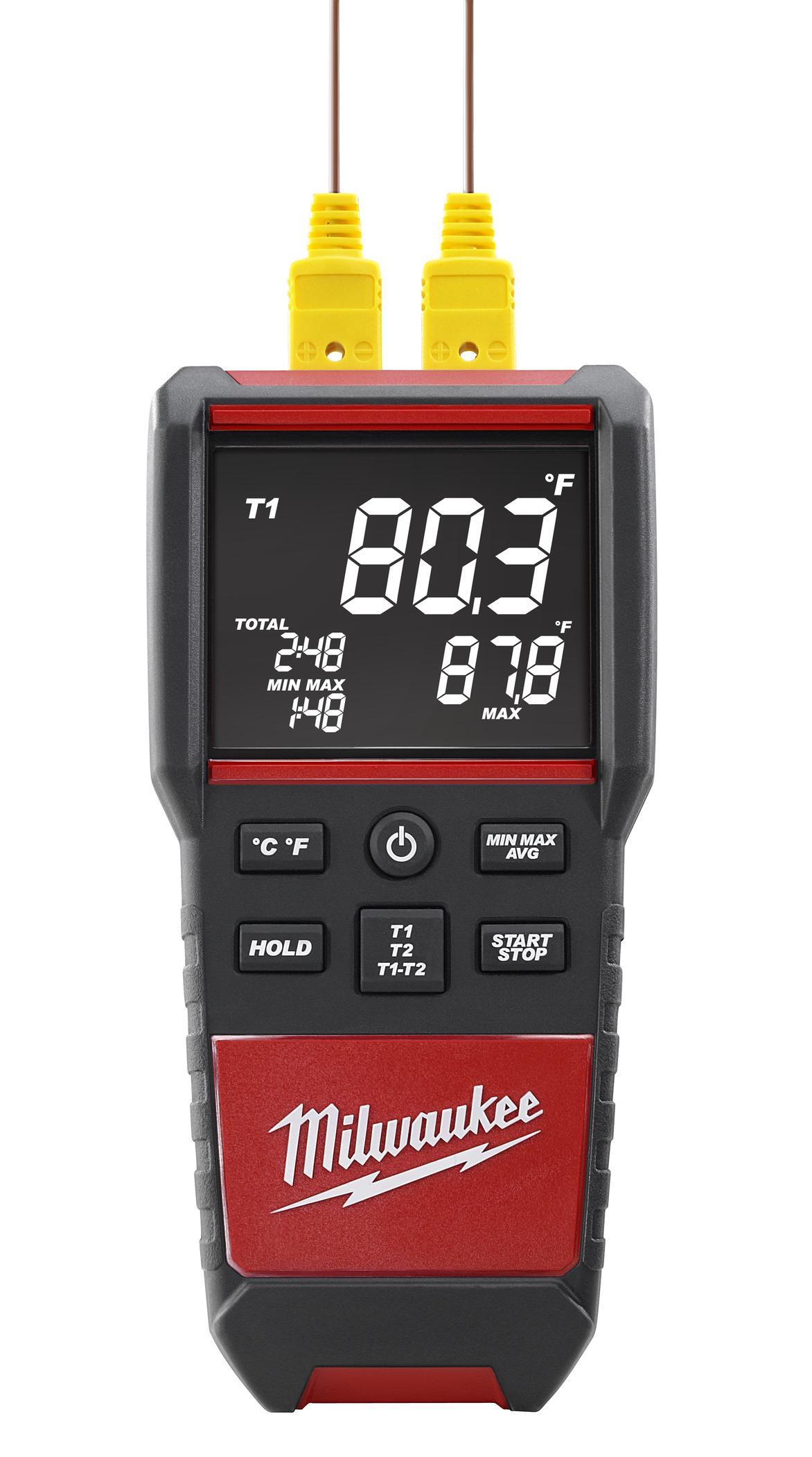Milwaukee® 2270-20NST Contact Temp Meter, -328 to 2500 deg F, +/-1.3 Accuracy, 0.1 deg Resolution, AA Battery