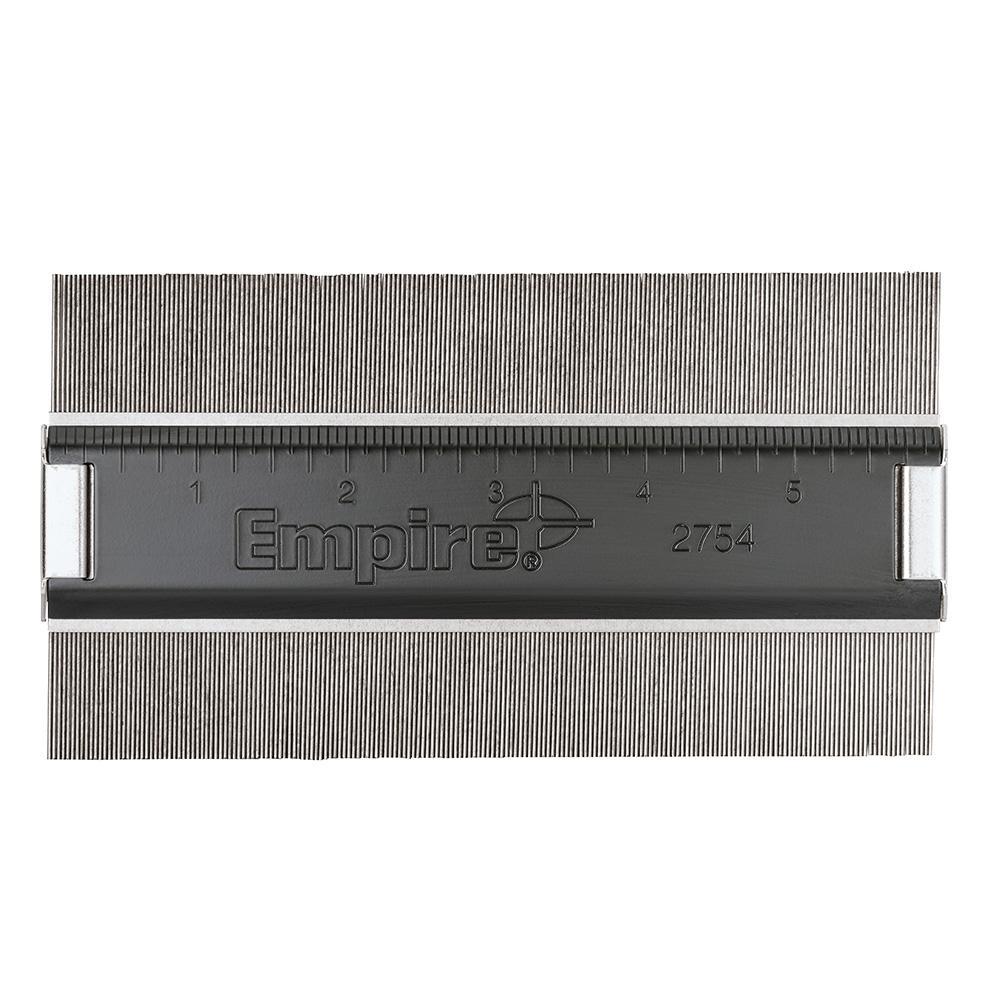 Milwaukee® Empire® 2754 Low Profile Contour Gauge, 6 in L x 1-7/8 in D, Stainless Steel, Enamel/Brass