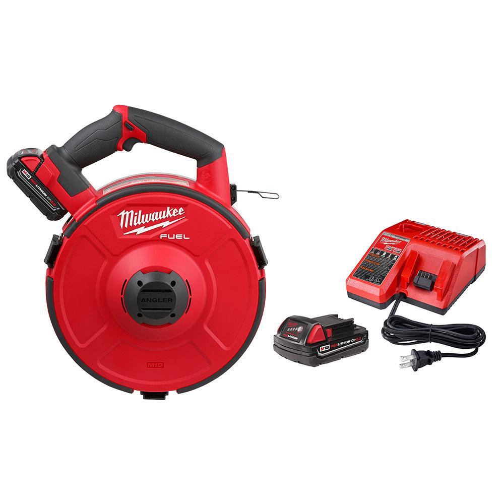 Milwaukee® M18 FUEL™ ANGLER™ 2873A-22 Pulling Fish Tape Kit, 120 ft L Tape, Steel Tape