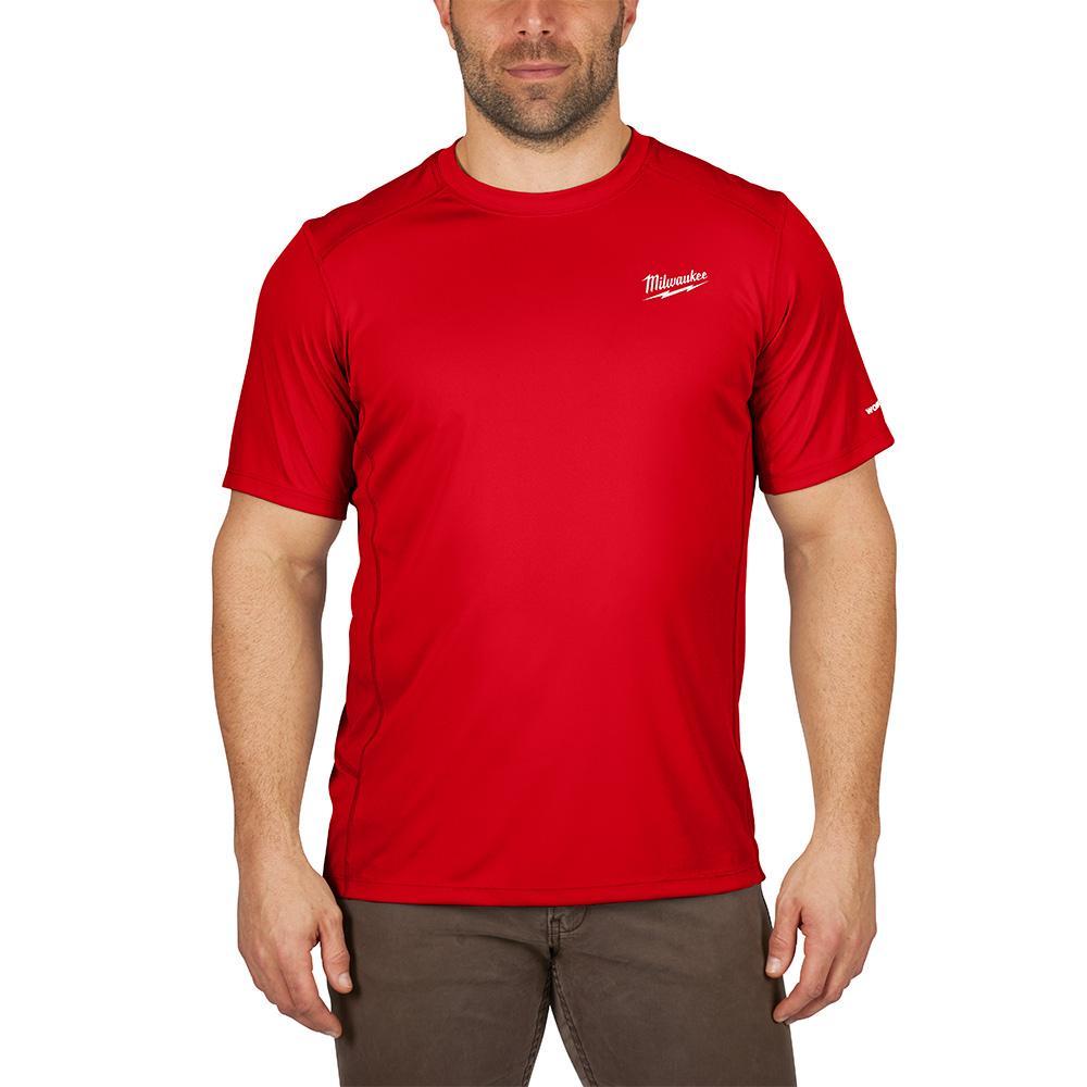 Milwaukee® WORKSKIN™ 414R-S Lightweight Performance Short Sleeve Shirt, Unisex, S, Red, Polyester