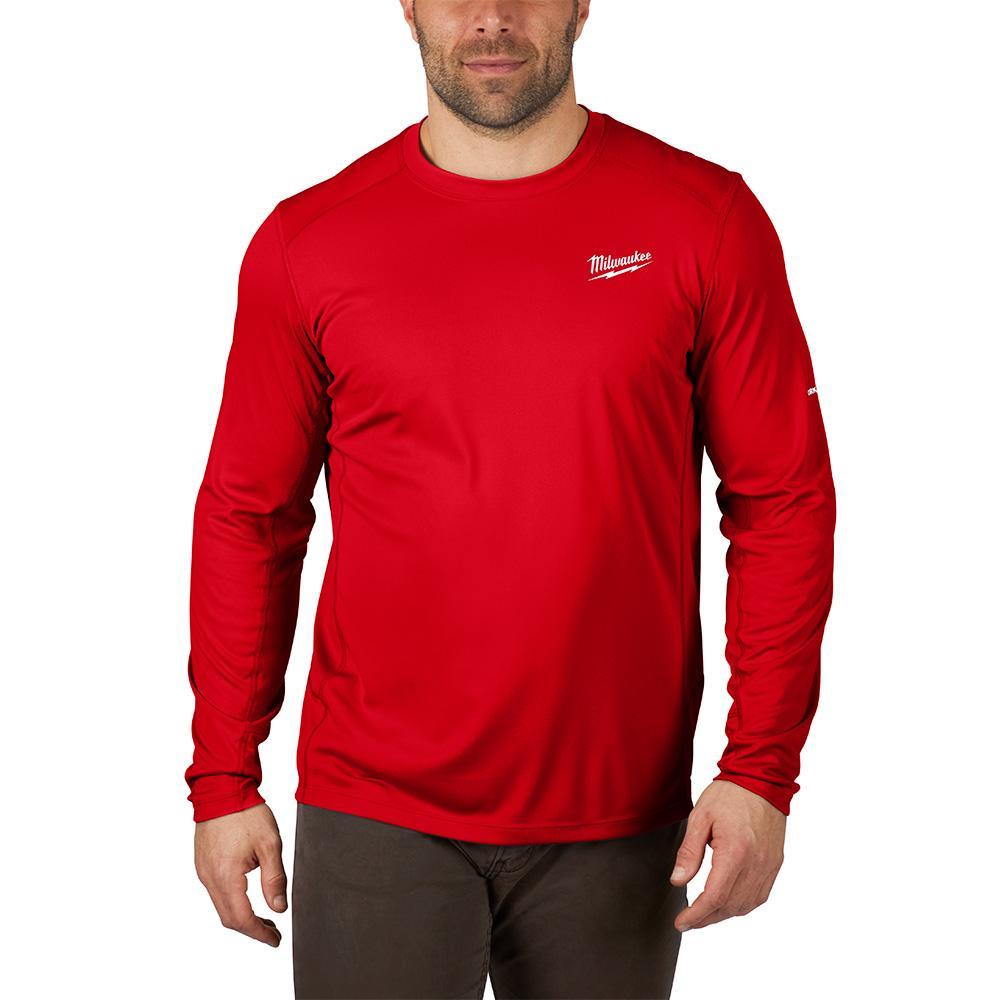 Milwaukee® WORKSKIN™ 415R-3X Lightweight Performance Long Sleeve Shirt, Unisex, 3XL, Red, Polyester