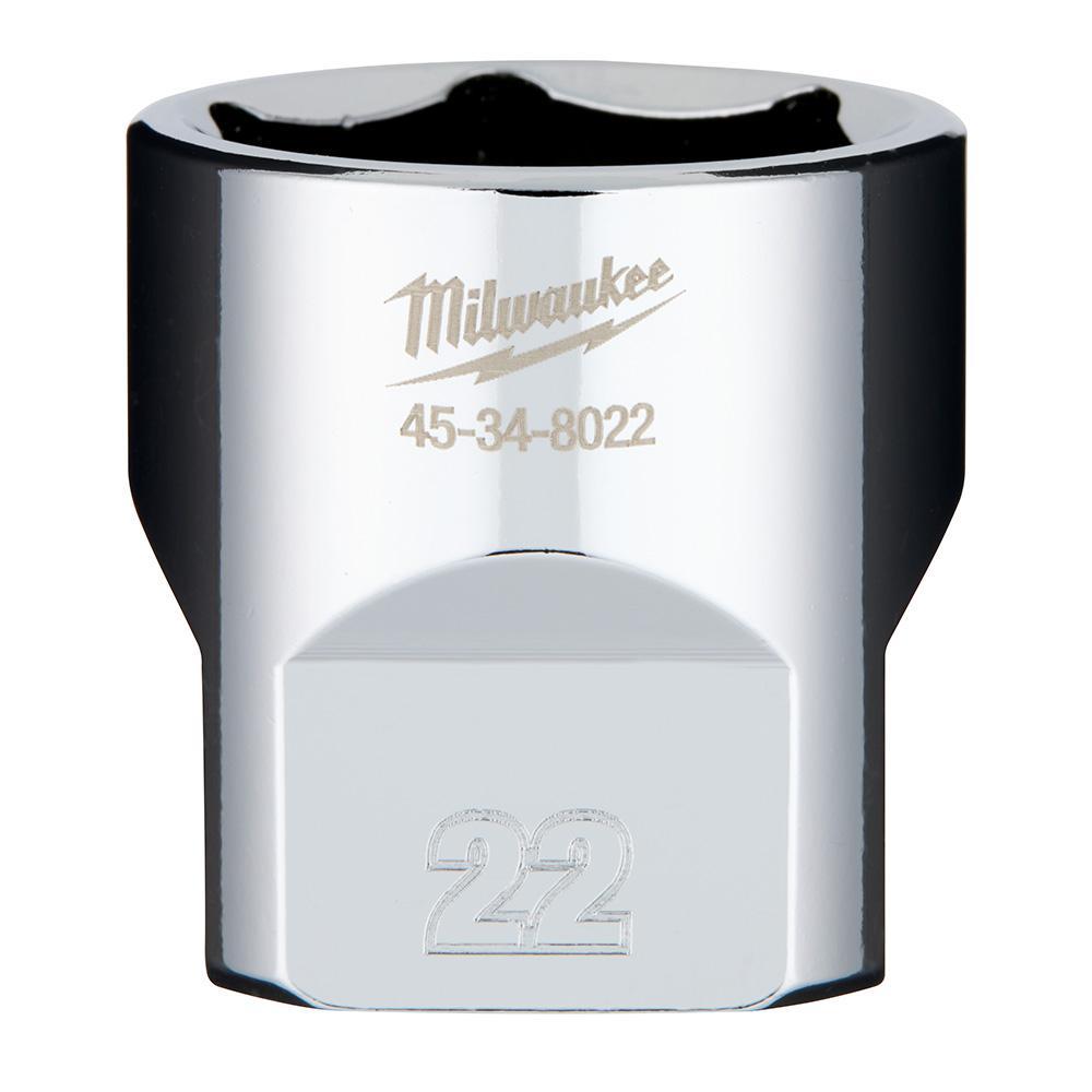 Milwaukee® 45-34-8022 Socket, 3/8 in, 22 mm Standard Socket, 6 Points