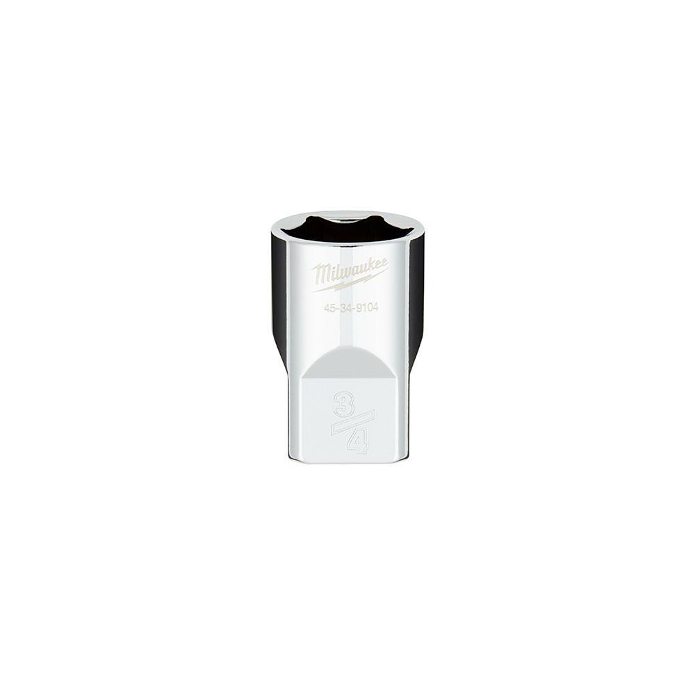 Milwaukee® 45-34-9104 Standard Socket With FOUR FLAT™ Sides, 1/2 in, 3/4 in, 6 Points