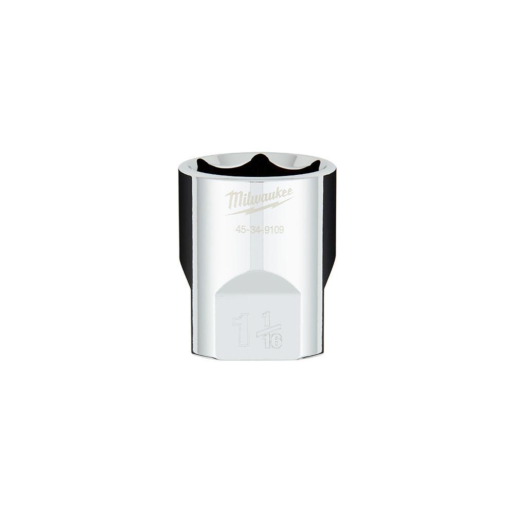 Milwaukee® 45-34-9109 Standard Socket With FOUR FLAT™ Sides, 1/2 in, 1-1/16 in, 6 Points