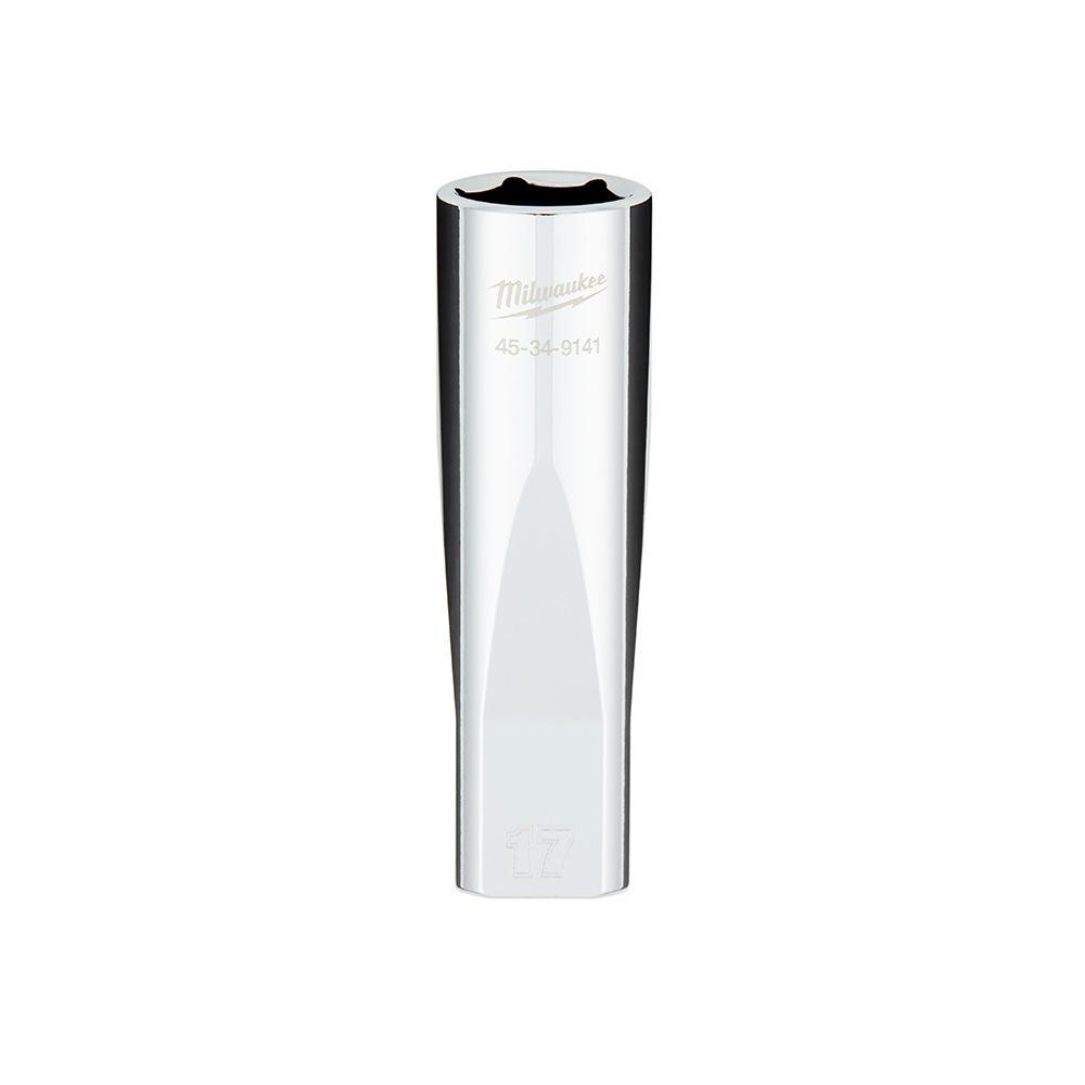 Milwaukee® 45-34-9141 Standard Socket With FOUR FLAT™ Sides, 1/2 in, 17 mm Deep Socket, 6 Points