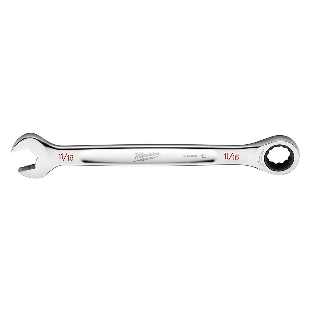Milwaukee® 45-96-9222 Ratcheting Standard Length Combination Wrench, 11/16 in Wrench, 12 Points, 9.19 in OAL, Steel