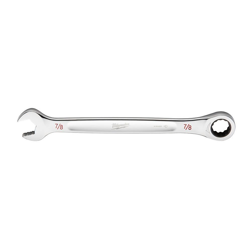 Milwaukee® 45-96-9228 Ratcheting Standard Length Combination Wrench, 7/8 in Wrench, 12 Points, 11.93 in OAL, Steel