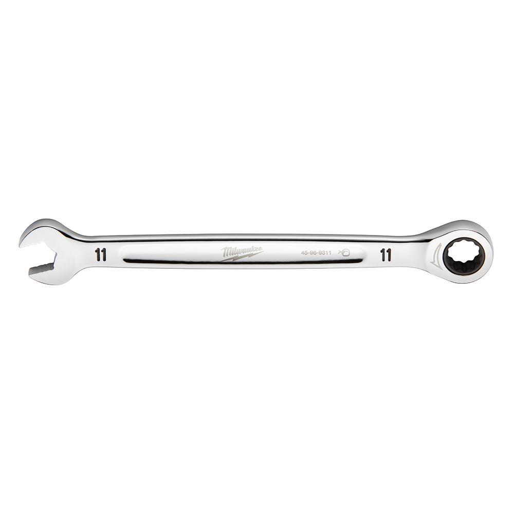 Milwaukee® 45-96-9311 Ratcheting Standard Length Combination Wrench, 11 mm Wrench, 12 Points, 171.45 mm OAL, Steel