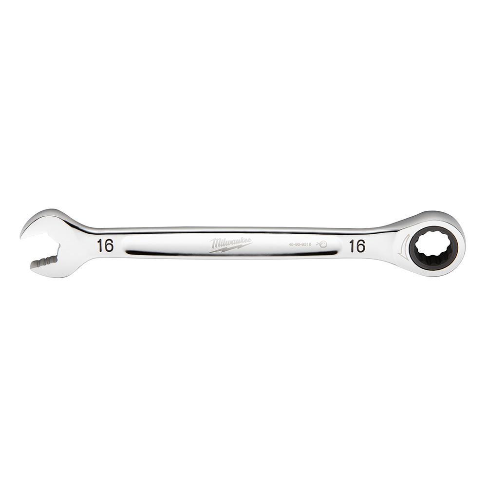 Milwaukee® 45-96-9316 Ratcheting Standard Length Combination Wrench, 16 mm Wrench, 12 Points, 217.932 mm OAL, Steel