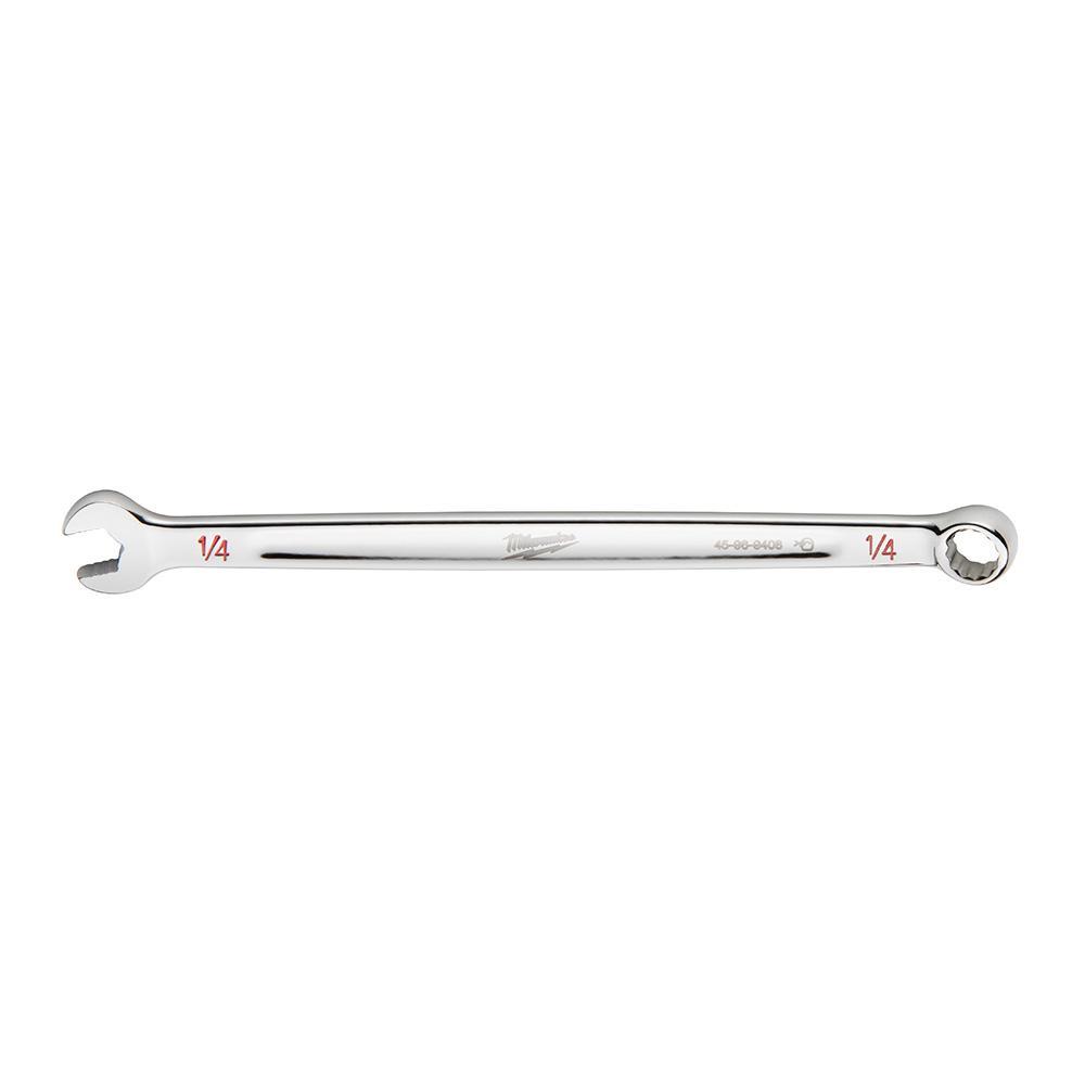 Milwaukee® 45-96-9408 Standard Length Combination Wrench, 1/4 in Wrench, 12 Points, 15 deg Offset, 5.04 in OAL, Steel