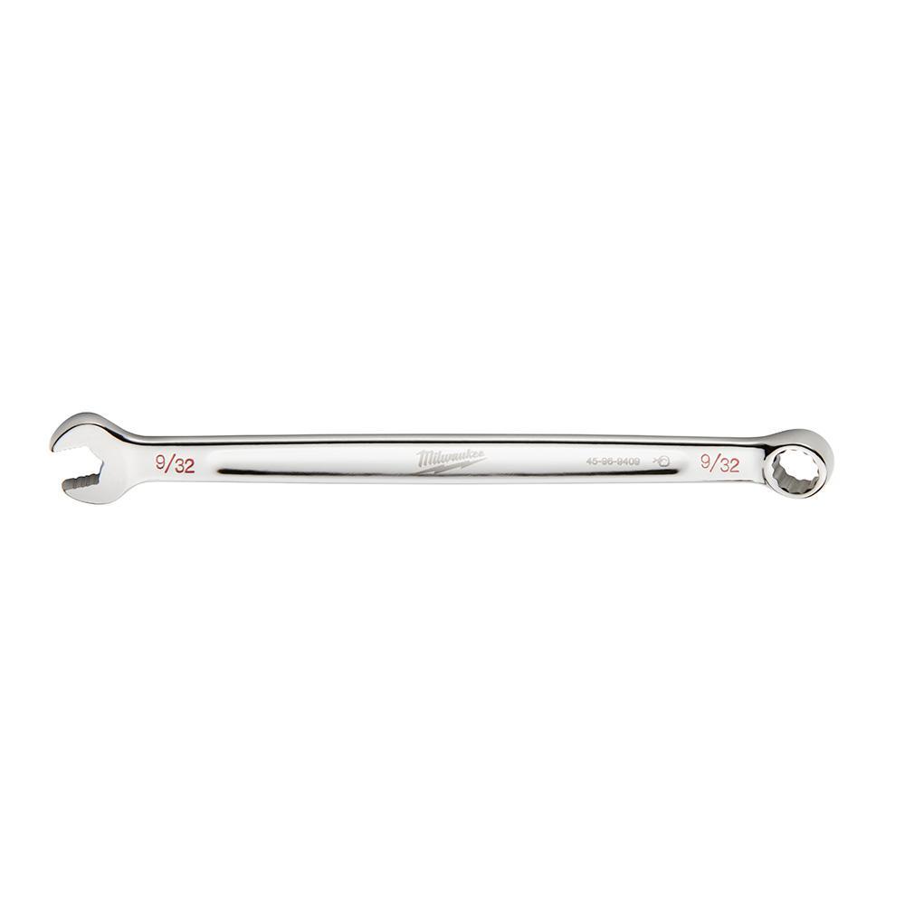 Milwaukee® 45-96-9409 Standard Length Combination Wrench, 9/32 in Wrench, 12 Points, 15 deg Offset, 5.31 in OAL, Steel