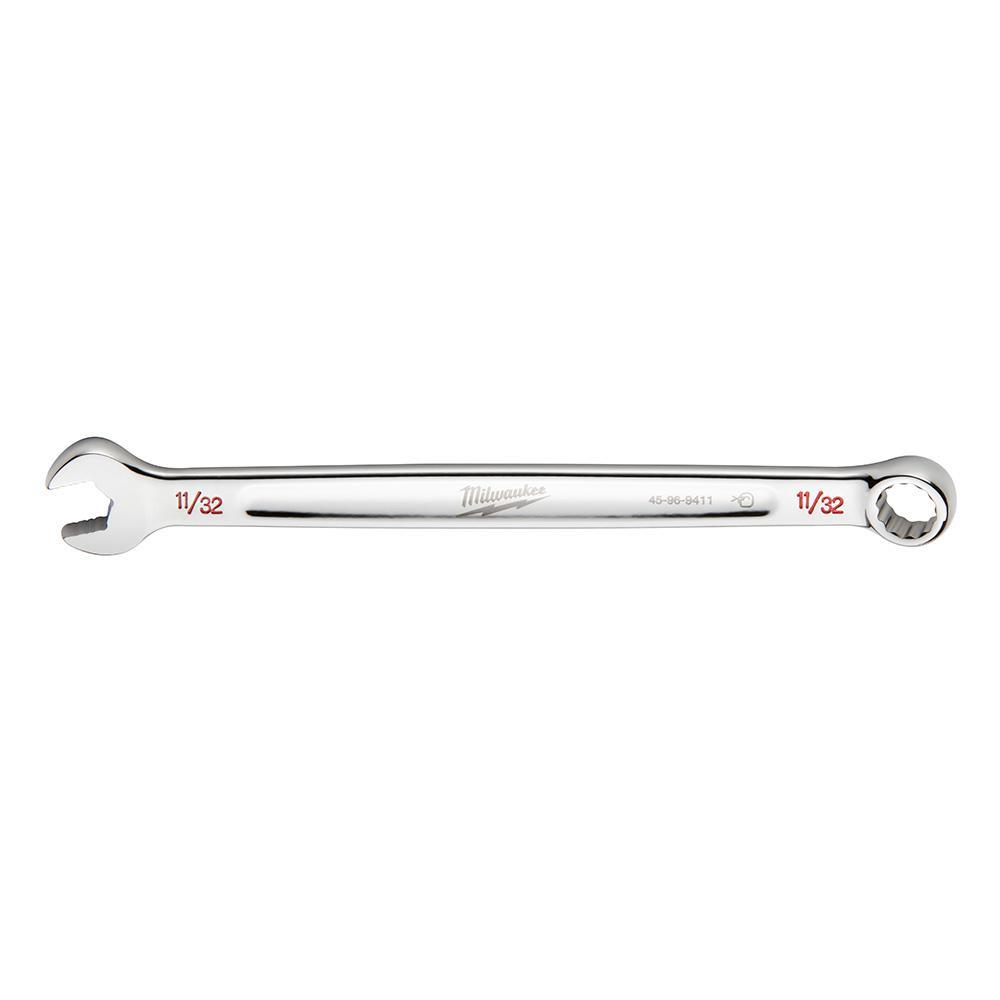 Milwaukee® 45-96-9411 Standard Length Combination Wrench, 11/32 in Wrench, 12 Points, 15 deg Offset, 5.91 in OAL, Steel