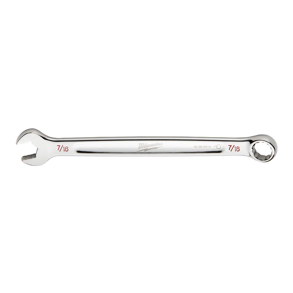Milwaukee® 45-96-9414 Standard Length Combination Wrench, 7/16 in Wrench, 12 Points, 15 deg Offset, 6-1/2 in OAL, Steel