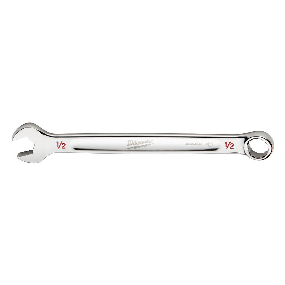 Milwaukee® 45-96-9416 Standard Length Combination Wrench, 1/2 in Wrench, 12 Points, 15 deg Offset, 7.09 in OAL, Steel