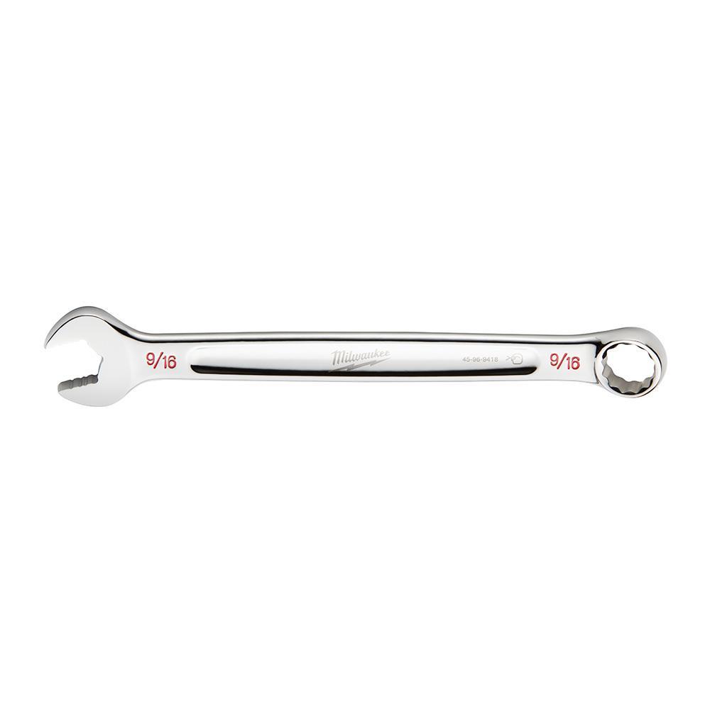 Milwaukee® 45-96-9418 Standard Length Combination Wrench, 9/16 in Wrench, 12 Points, 15 deg Offset, 7.48 in OAL, Steel