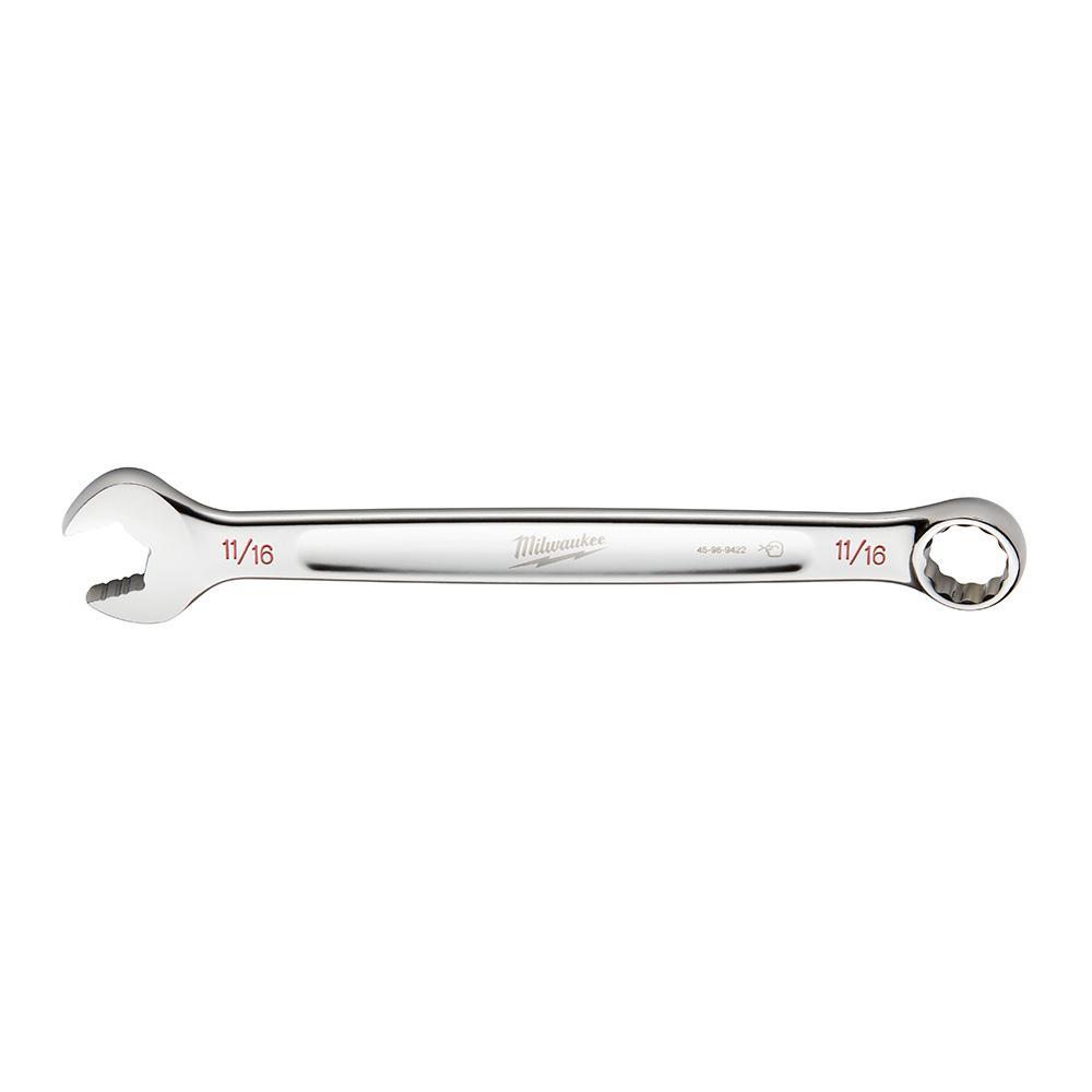 Milwaukee® 45-96-9422 Standard Length Combination Wrench, 11/16 in Wrench, 12 Points, 15 deg Offset, 8.86 in OAL, Steel