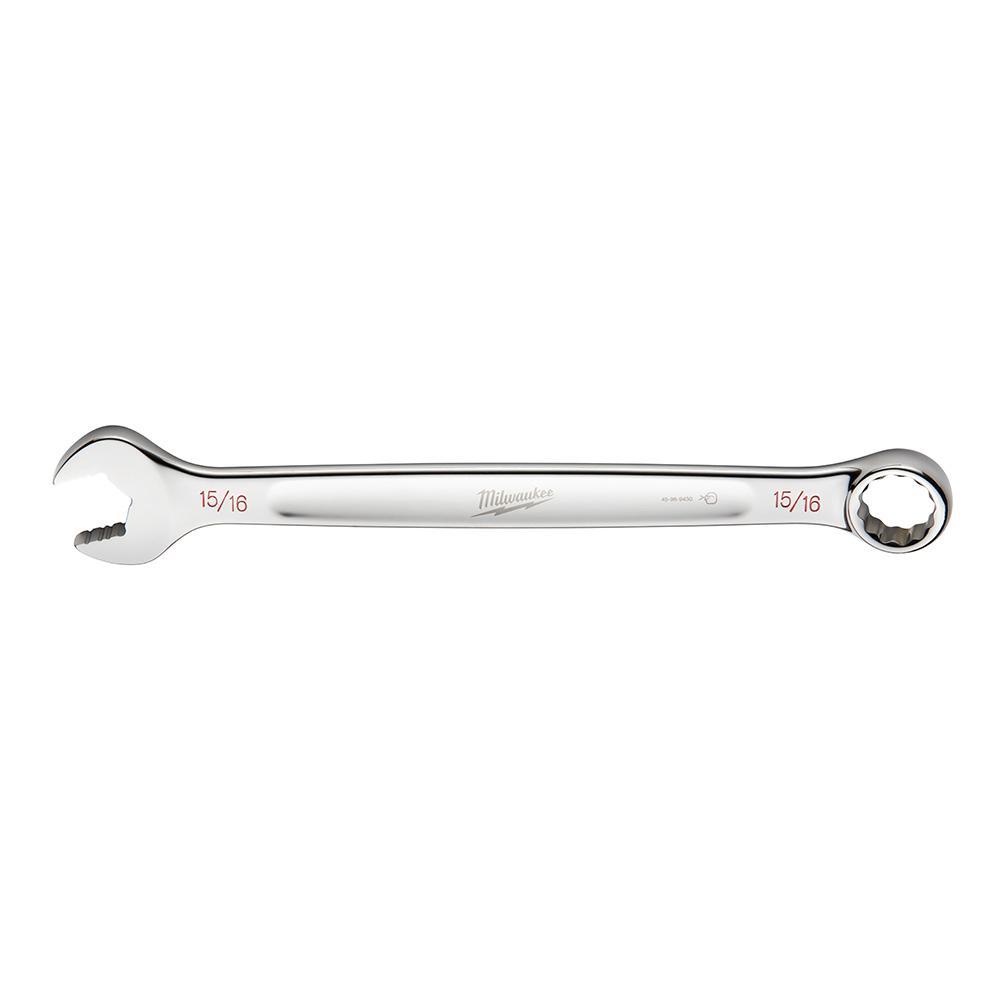 Milwaukee® 45-96-9430 Standard Length Combination Wrench, 15/16 in Wrench, 12 Points, 15 deg Offset, 12.4 in OAL, Steel