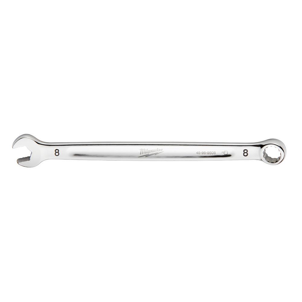 Milwaukee® 45-96-9508 Standard Length Combination Wrench, 8 mm Wrench, 12 Points, 15 deg Offset, 139.954 mm OAL, Steel