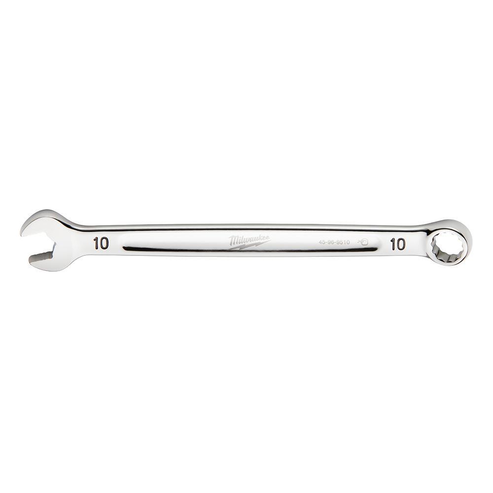 Milwaukee® 45-96-9510 Standard Length Combination Wrench, 10 mm Wrench, 12 Points, 15 deg Offset, 157.988 mm OAL, Steel