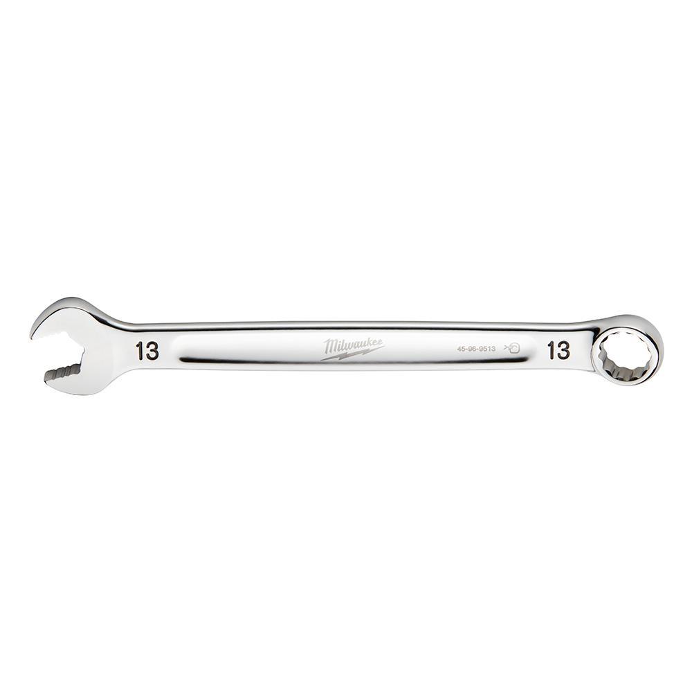 Milwaukee® 45-96-9513 Standard Length Combination Wrench, 13 mm Wrench, 12 Points, 15 deg Offset, 180.086 mm OAL, Steel
