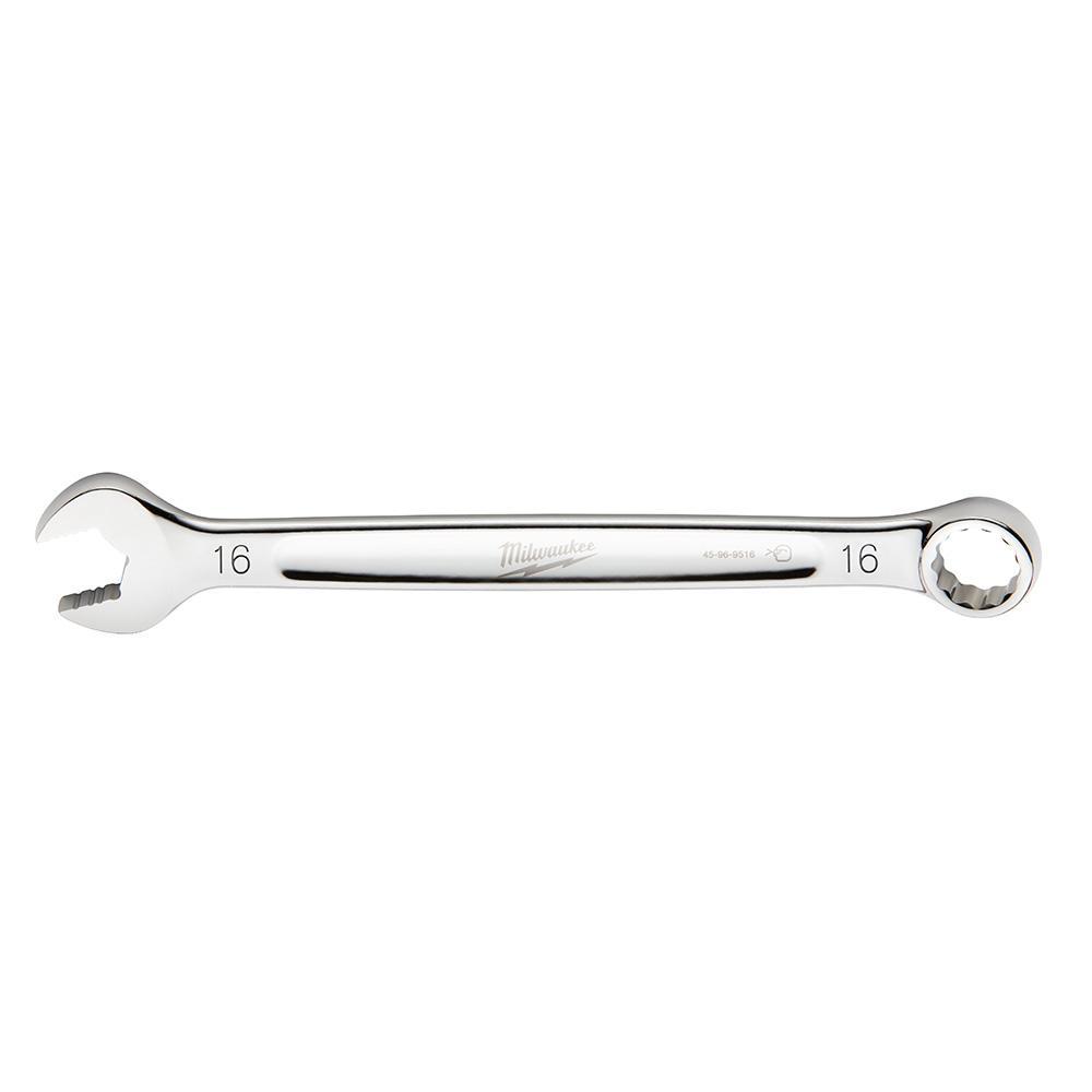 Milwaukee® 45-96-9516 Standard Length Combination Wrench, 16 mm Wrench, 12 Points, 15 deg Offset, 210.058 mm OAL, Steel