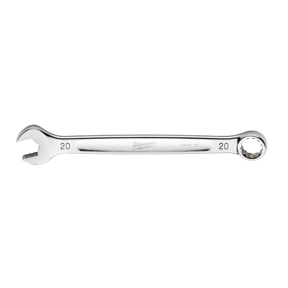 Milwaukee® 45-96-9520 Standard Length Combination Wrench, 20 mm Wrench, 12 Points, 15 deg Offset, 261.874 mm OAL, Steel