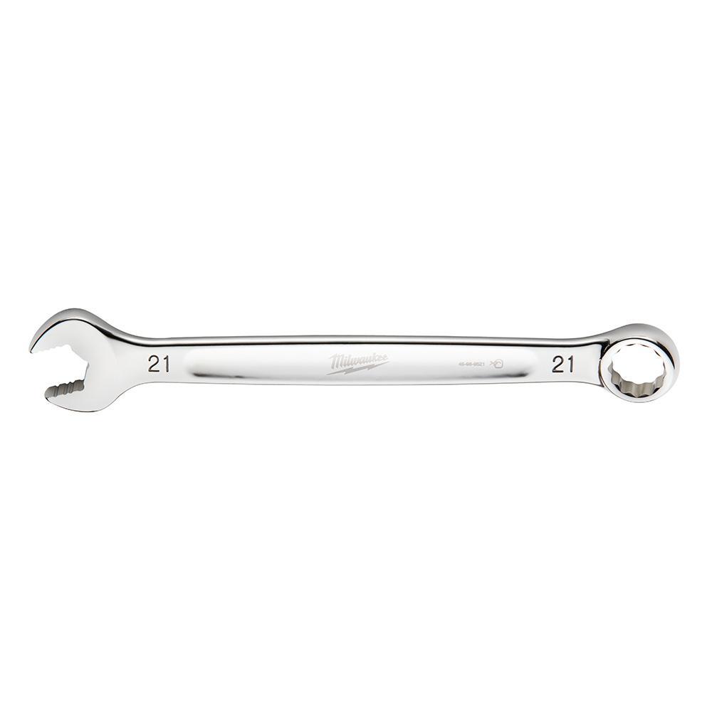 Milwaukee® 45-96-9521 Standard Length Combination Wrench, 21 mm Wrench, 12 Points, 15 deg Offset, 272.034 mm OAL, Steel
