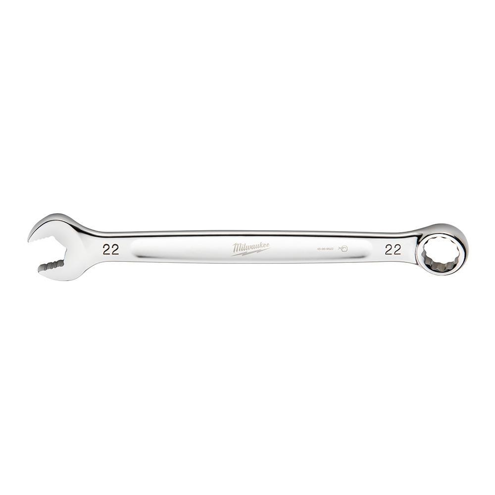 Milwaukee® 45-96-9522 Standard Length Combination Wrench, 22 mm Wrench, 12 Points, 15 deg Offset, 294.894 mm OAL, Steel