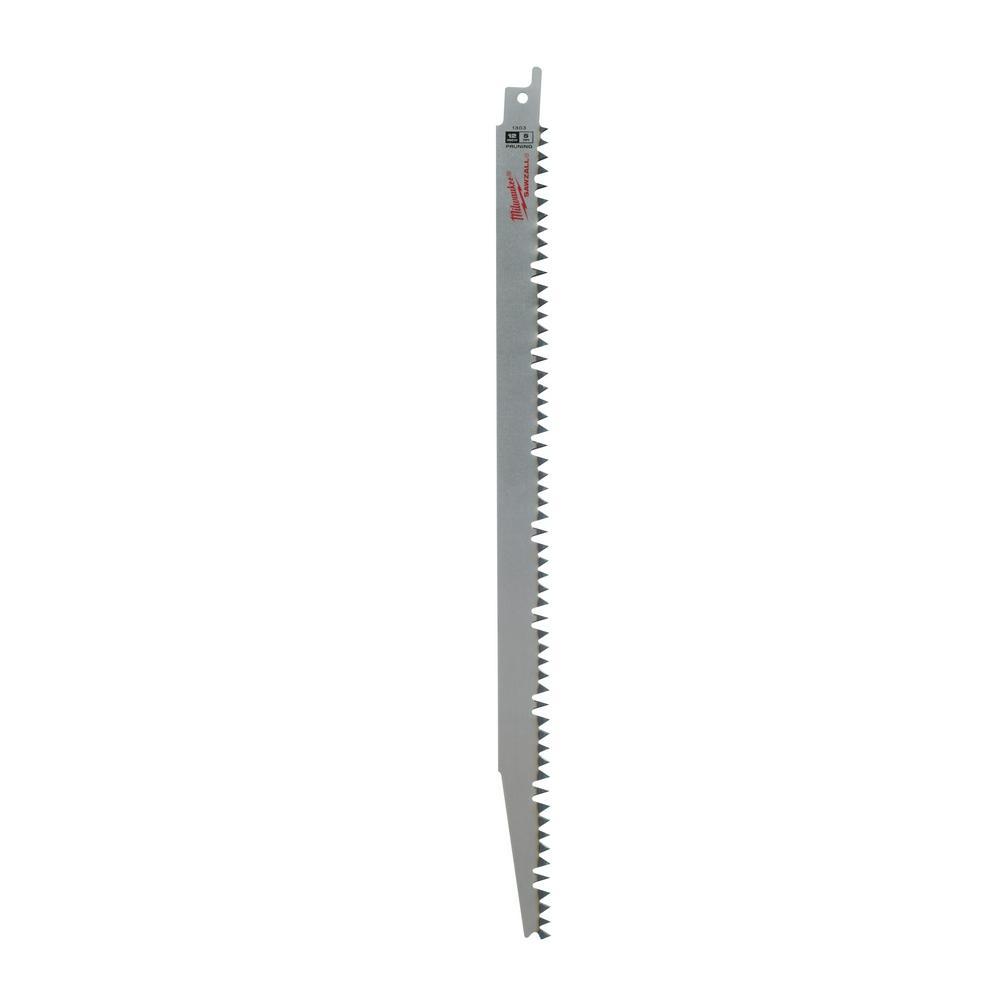 Milwaukee® SAWZALL® 48-00-1305 Reciprocating Saw Blade, 12 in L x 3/4 in W, 5 TPI, Steel Body, Universal/Toothed Edge Tang