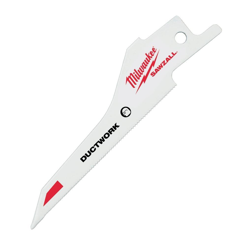 Milwaukee® SAWZALL® 48-00-1630 Straight Back Reciprocating Saw Blade, 3-1/3 in L x 3/8 in W, 30 TPI, Bi-Metal Body, Universal/Toothed Edge Tang