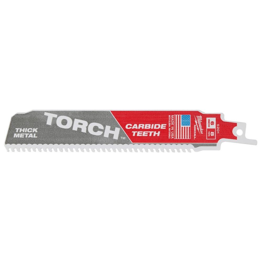 Milwaukee® SAWZALL® TORCH™ 48-00-5301 Reciprocating Saw Blade, 6 in L x 0.05 in W, 7 TPI, Carbide Body