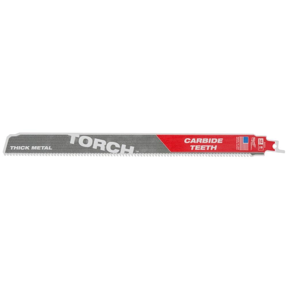 Milwaukee® SAWZALL® TORCH™ 48-00-5503 Reciprocating Saw Blade, 12 in L, 7 TPI, Carbide Body