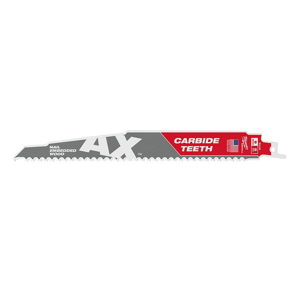 Milwaukee® 48-00-8526 AX™ Reciprocating Saw Blade, 9 in L, 7