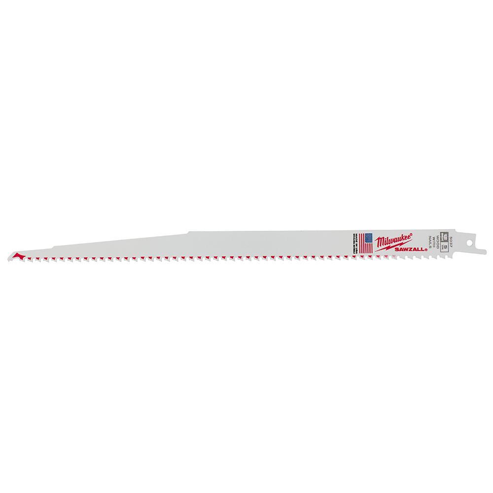 Milwaukee® 48-01-2017 SAWZALL® Thin Kerf Profile Reciprocating Saw Blade, 12 in L x 3/4 in W, 5 TPI, Universal Tang