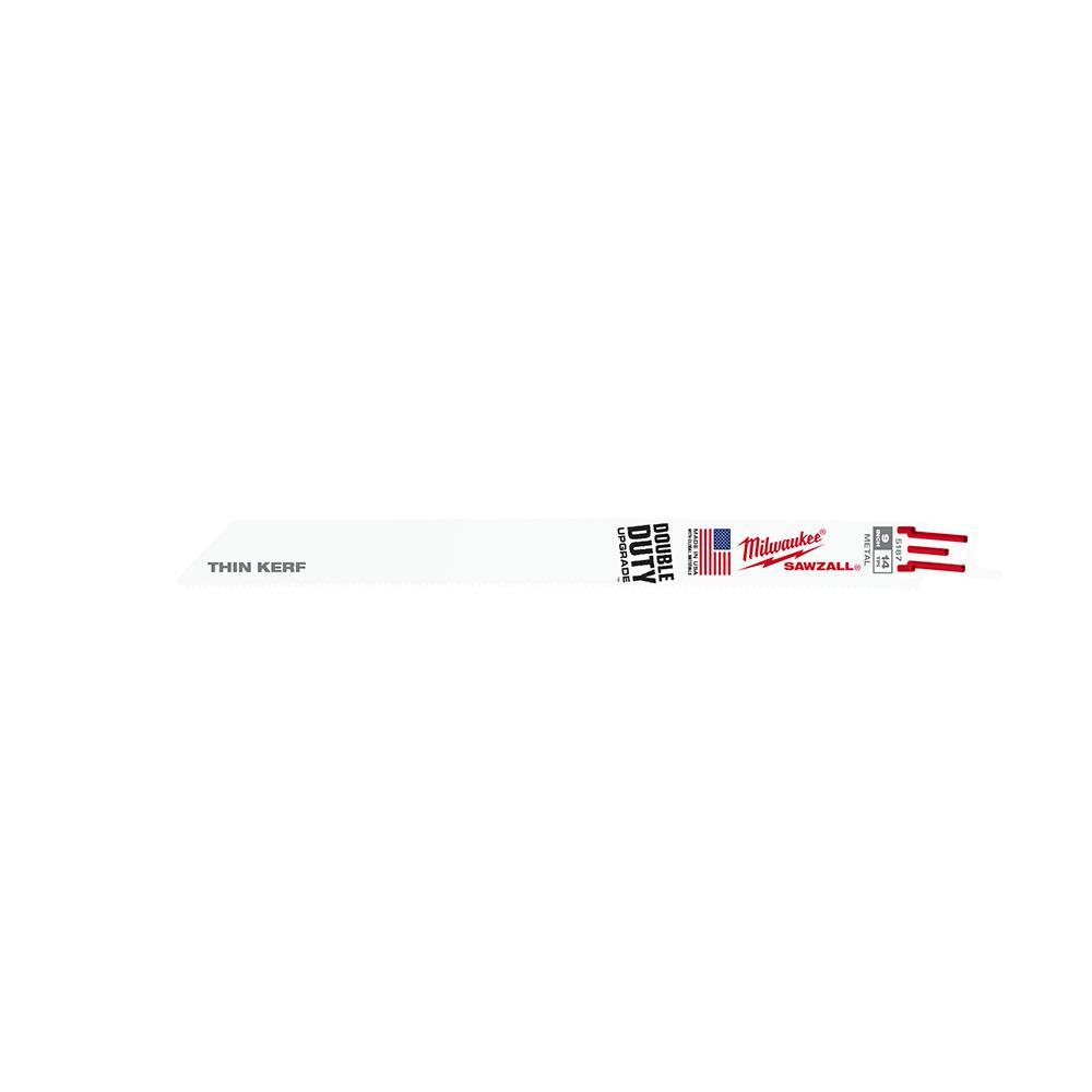 Milwaukee® 48-01-2187 SAWZALL® Thin Kerf Profile Reciprocating Saw Blade, 9 in L x 3/4 in W, 14 TPI, Universal Tang
