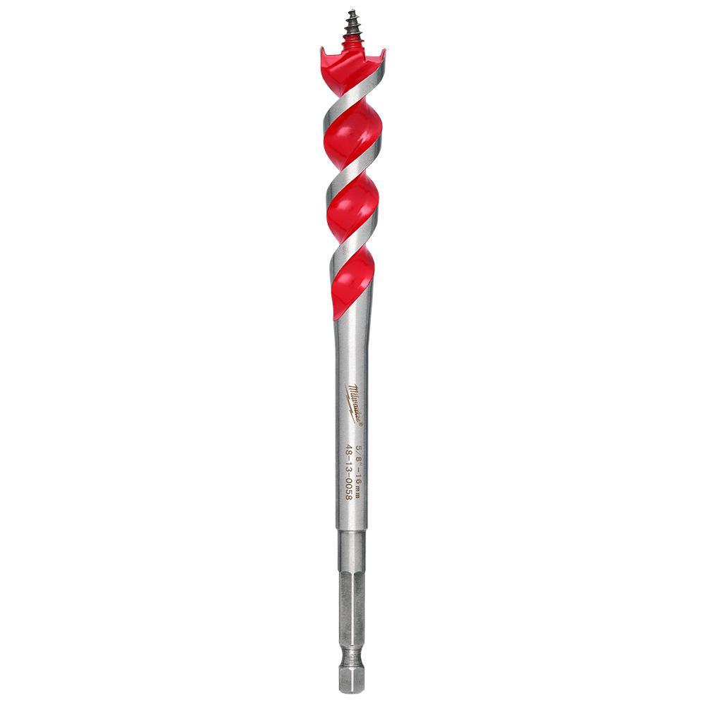 Milwaukee® Speed Feed™ 48-13-0058 Self-Feed Wood Bit, 5/8 in Dia, 6-1/2 in OAL, 3 in L Back Tapered Flute, 1/4 in Shank