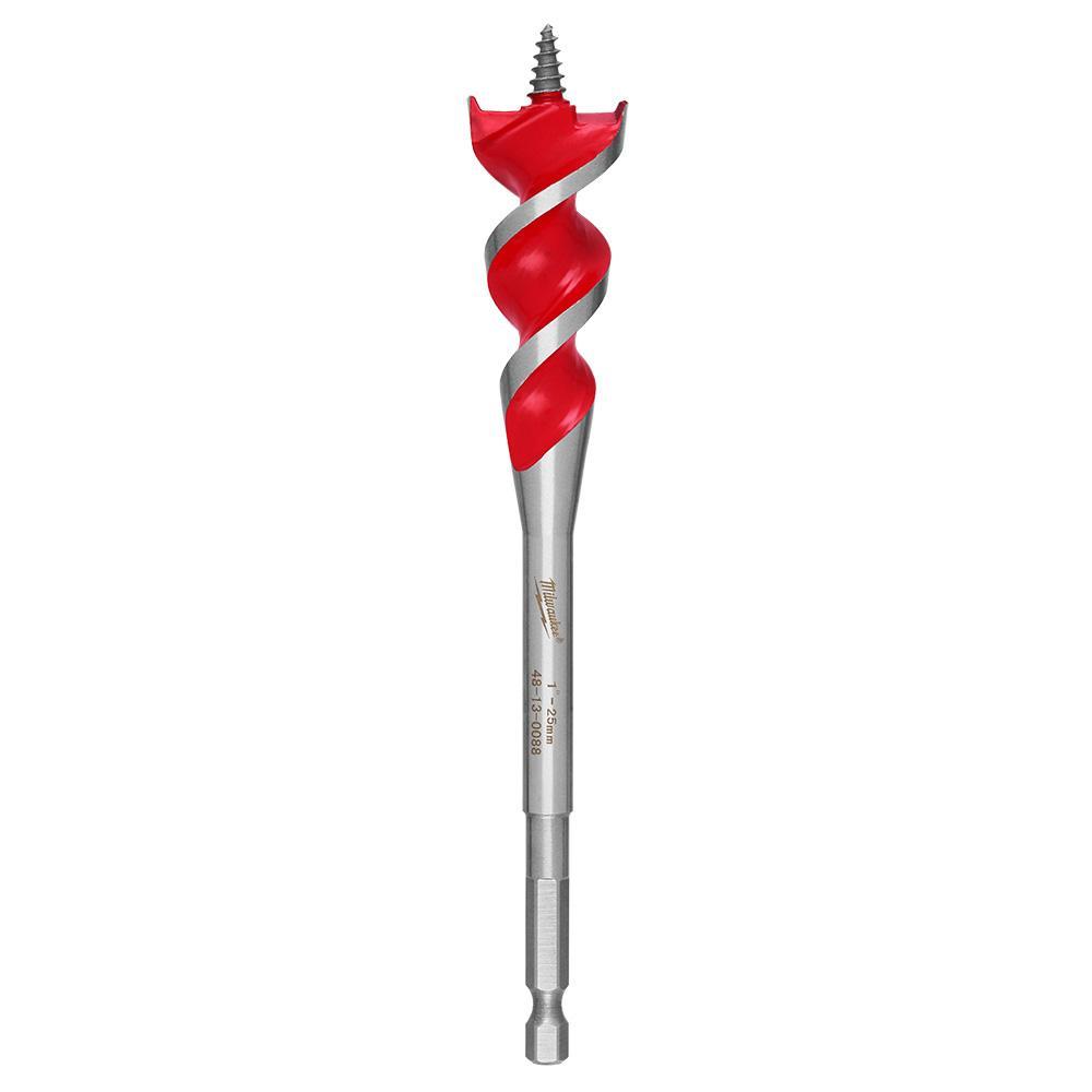 Milwaukee® Speed Feed™ 48-13-0088 Self-Feed Wood Bit, 1 in Dia, 6-1/2 in OAL, 3 in L Back Tapered Flute, 1/4 in Shank