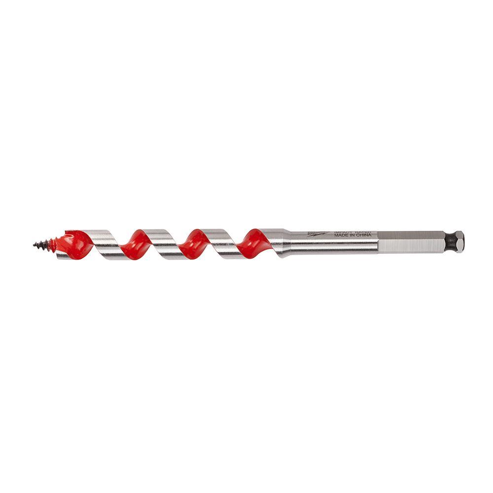 Milwaukee® 48-13-0700 Solid Center Spur Auger Bit, 1/2 in Dia, 6-1/2 in OAL, 4 in L, 5/16 in Shank