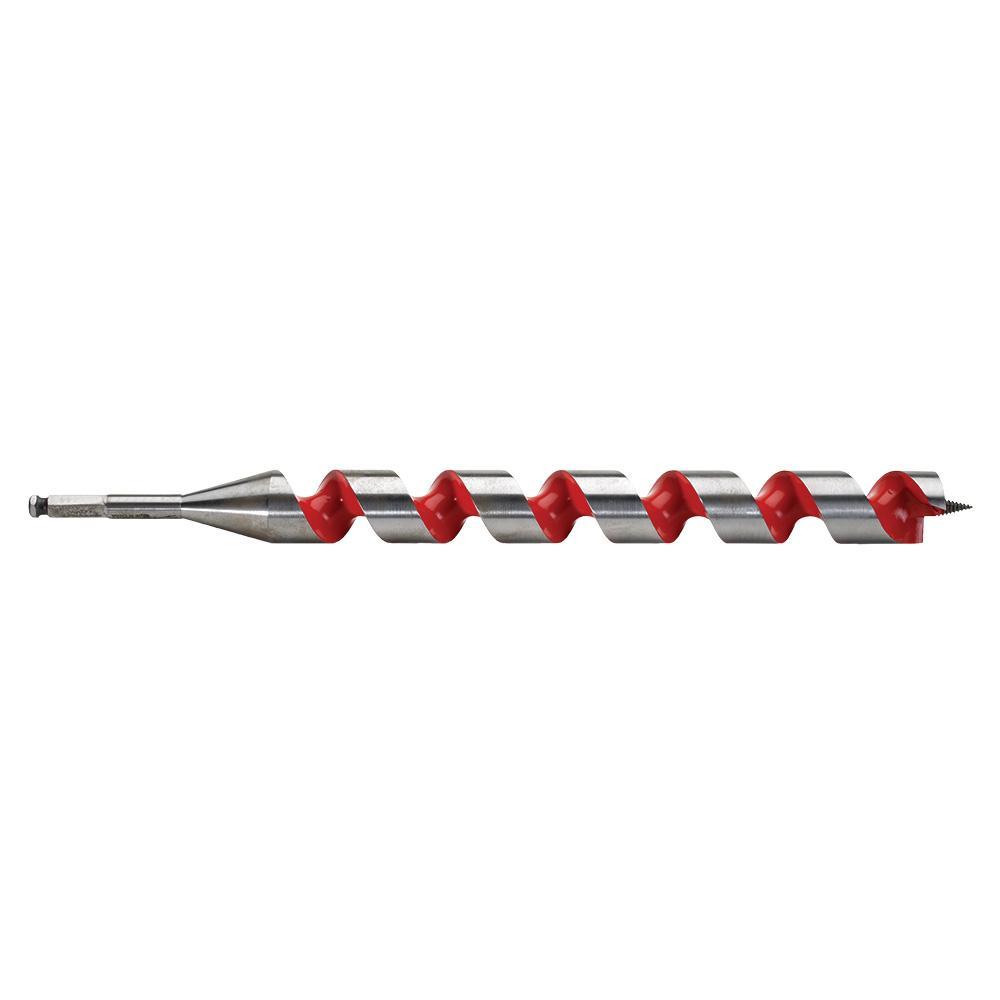 Milwaukee® 48-13-6500 Heavy Duty Solid Center Ship Auger Bit, 1-1/2 in Dia, 18 in OAL, 15 in L Spiral Flute, 7/16 in Shank