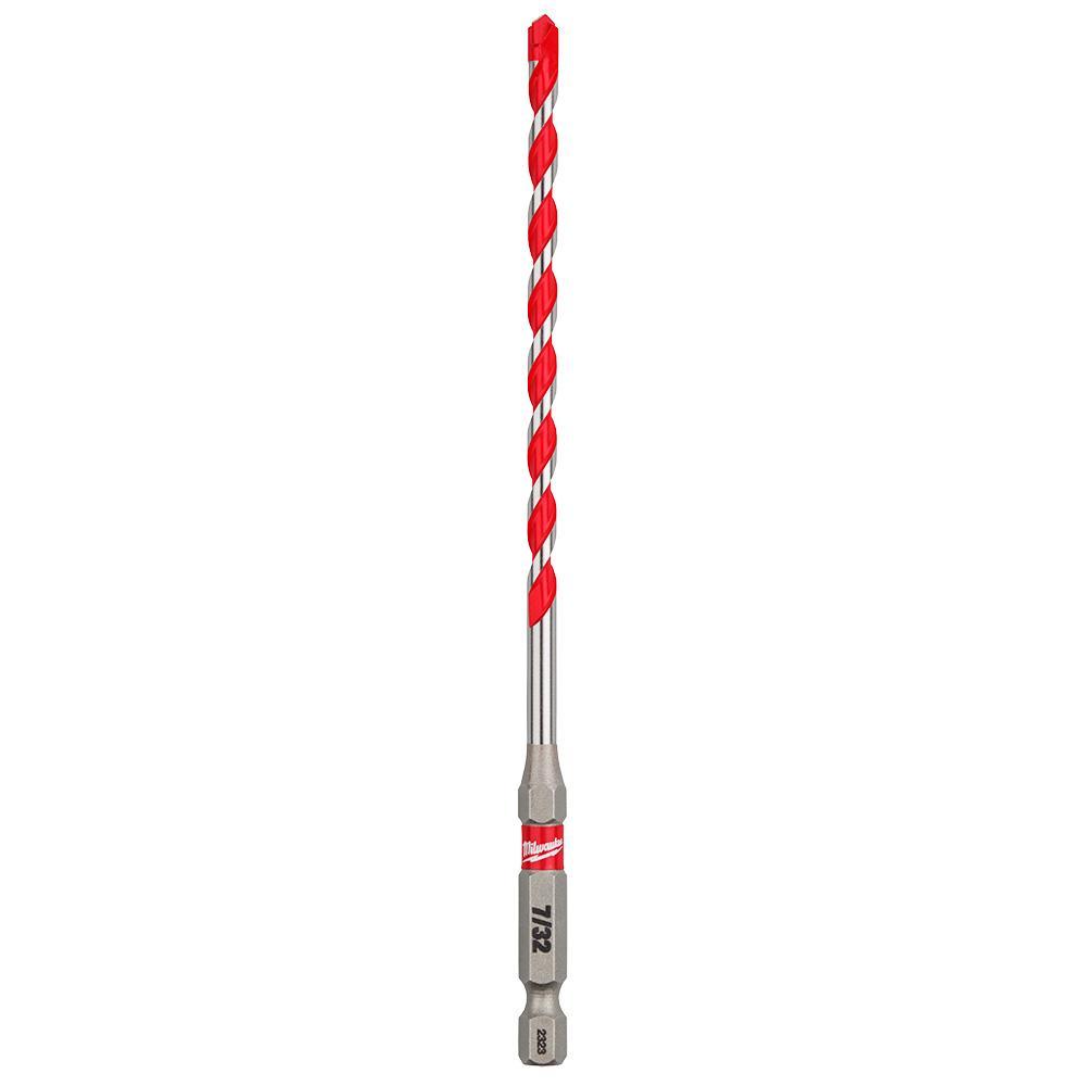 Milwaukee® 48-20-9009 SHOCKWAVE™ Single Ended Hammer Drill Bit, 0.2187 in Drill Bit, 1/4 in Hex Shank, 4 in D Cutting, Carbide Cutting Edge, 6 in OAL