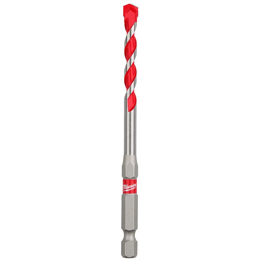 Milwaukee® 48-20-9010 SHOCKWAVE™ Single Ended Hammer Drill Bit, 1/4 in Drill Bit, 1/4 in Hex Shank, 2 in D Cutting, Carbide Cutting Edge, 4 in OAL