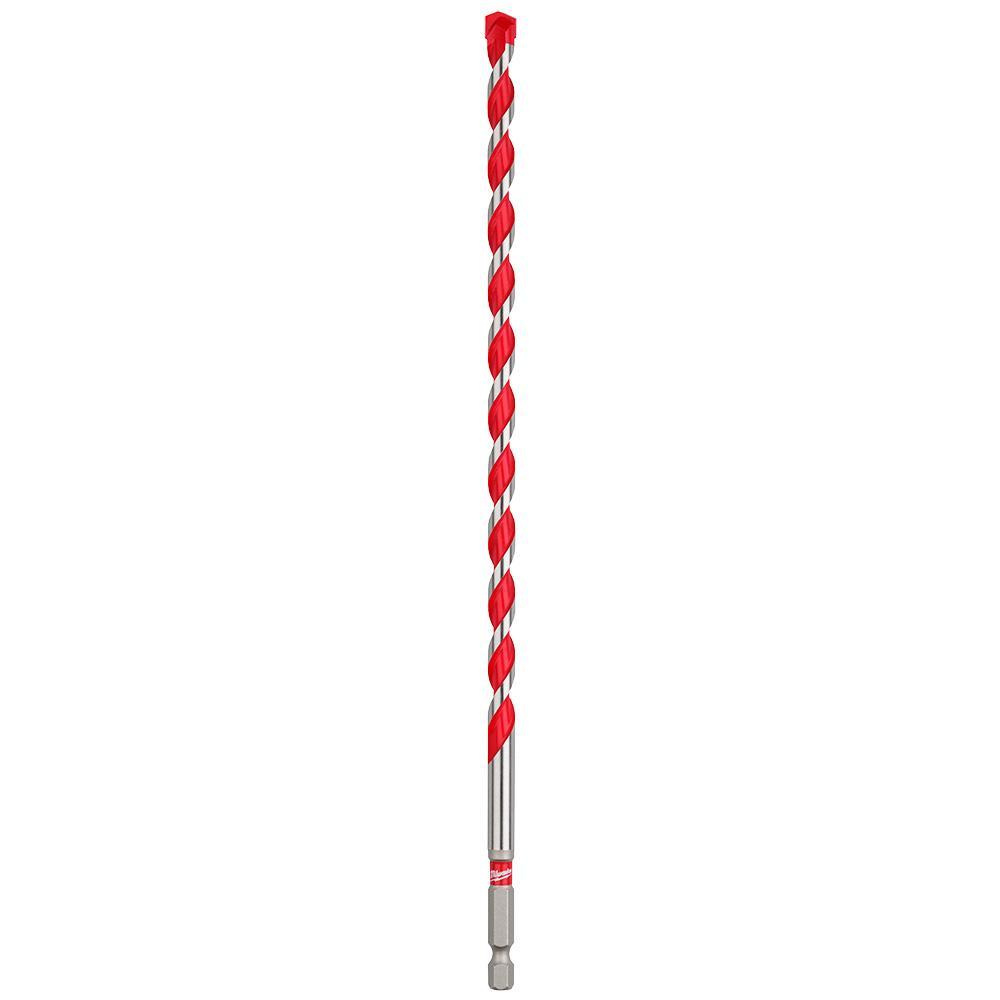 Milwaukee® 48-20-9018 SHOCKWAVE™ Single Ended Hammer Drill Bit, 3-1/8 in Drill Bit, 3-1/8 in 3-Flat Shank, 8 in D Cutting, Carbide Cutting Edge, 10 in OAL