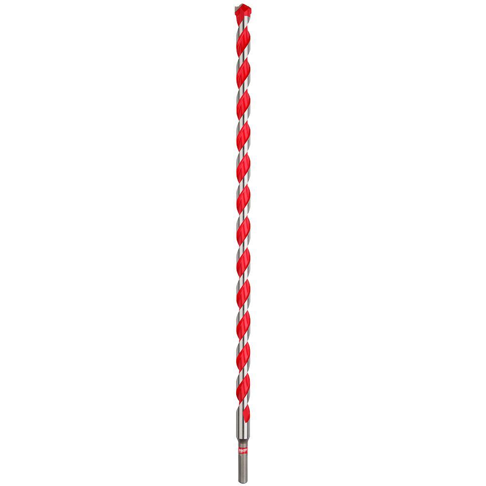 Milwaukee® 48-20-9042 SHOCKWAVE™ Single Ended Hammer Drill Bit, 5/8 in Drill Bit, 3/8 in 3-Flat Shank, 16 in D Cutting, Carbide Cutting Edge, 18 in OAL