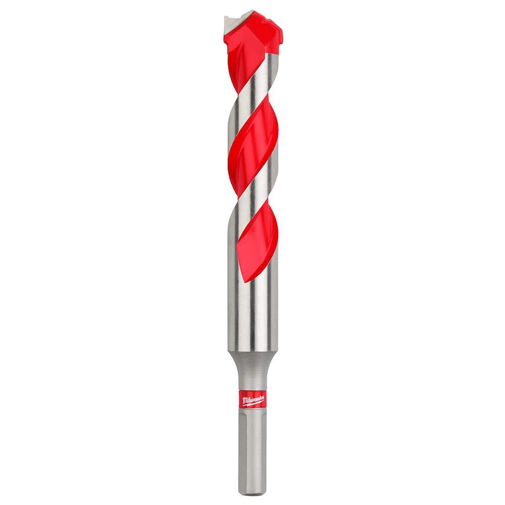 Milwaukee® 48-20-9045 SHOCKWAVE™ Single Ended Hammer Drill Bit, 3/4 in Drill Bit, 3/8 in 3-Flat Shank, 4 in D Cutting, Carbide Cutting Edge, 6 in OAL