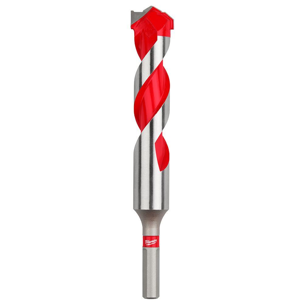 Milwaukee® 48-20-9047 SHOCKWAVE™ Single Ended Hammer Drill Bit, 7/8 in Drill Bit, 7/8 in 3-Flat Shank, 4 in D Cutting, Carbide Cutting Edge, 6 in OAL