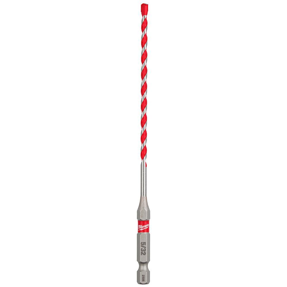 Milwaukee® 48-20-9101 SHOCKWAVE™ Single Ended Hammer Drill Bit, 0.1562 in Drill Bit, 1/4 in Hex Shank, 4 in D Cutting, Carbide Cutting Edge, 6 in OAL